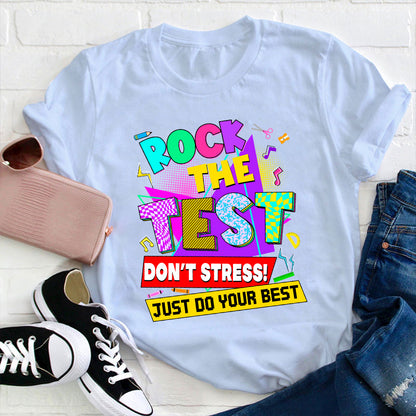 Retro Rock The Test Teacher T-Shirt